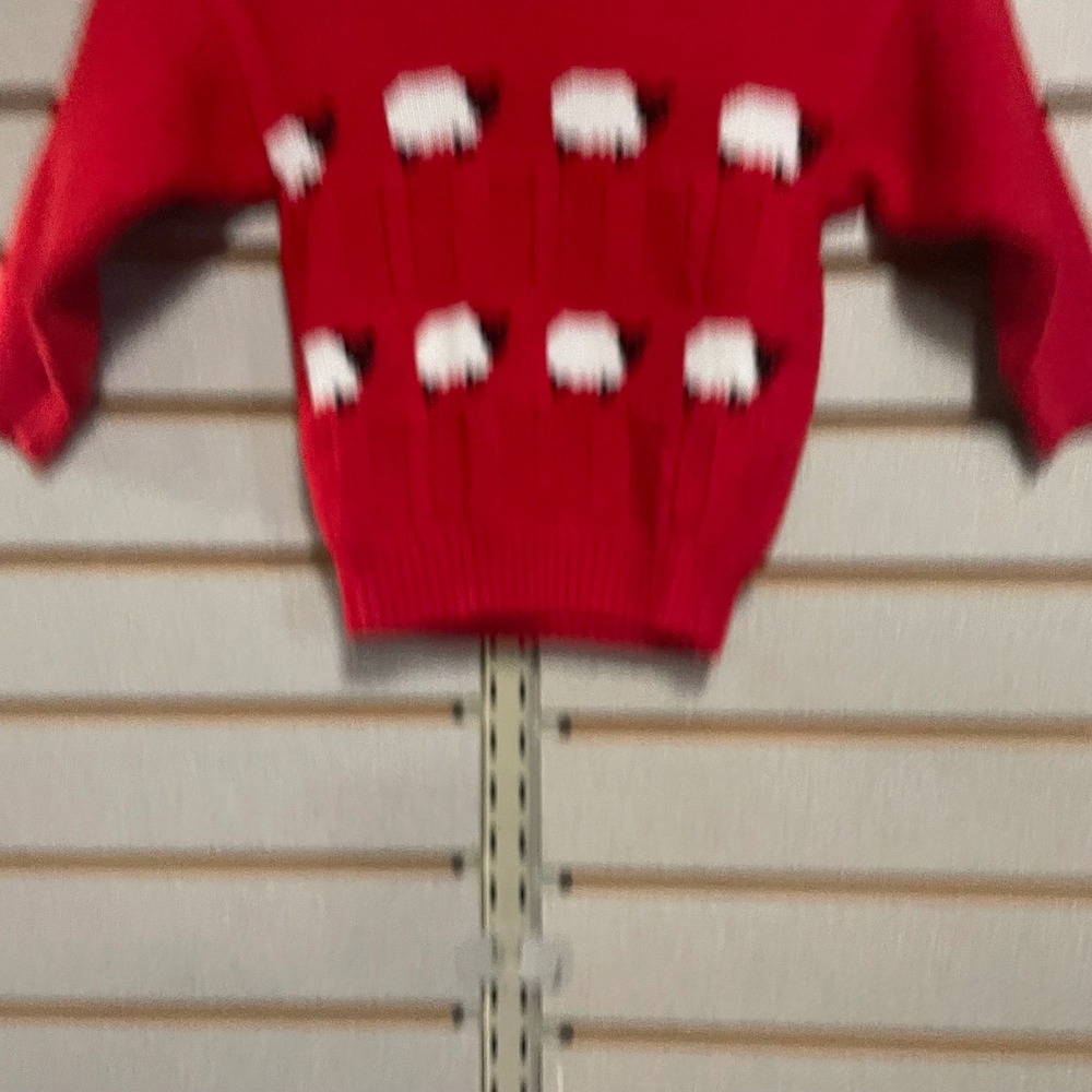 Glen Appin of Scotland Kids Red Sheep Cable Knit Sweater Made in UK Size 22 2T